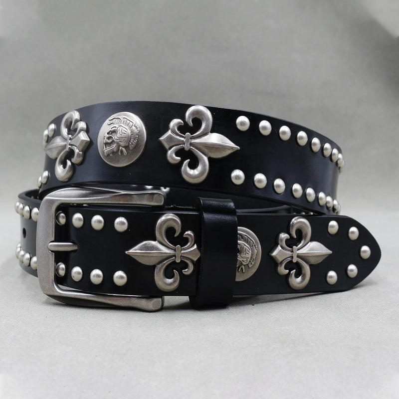 Nice Rivet Genuine Leather Belt Goth Style