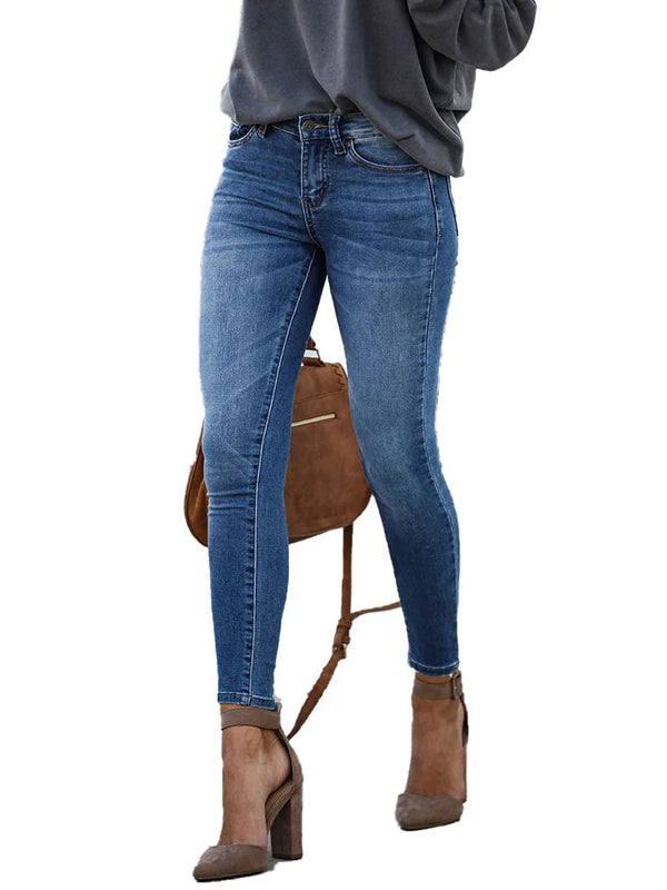 Jeans Stretchy Skinny Mid Waist Vintage Cropped