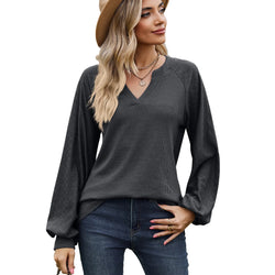 Autumn/Winter V-Neck Casual Long Sleeve T-shirt