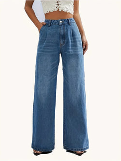 Style light blue jeans straight pants casual