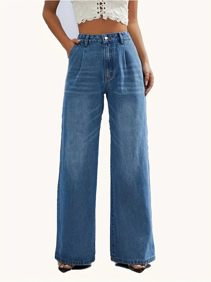 Style light blue jeans straight pants casual