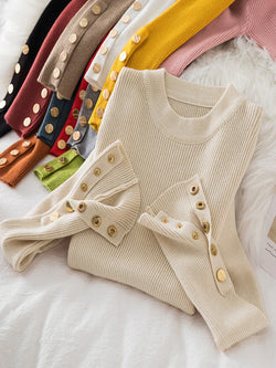 Thick sweater pullovers khaki casual