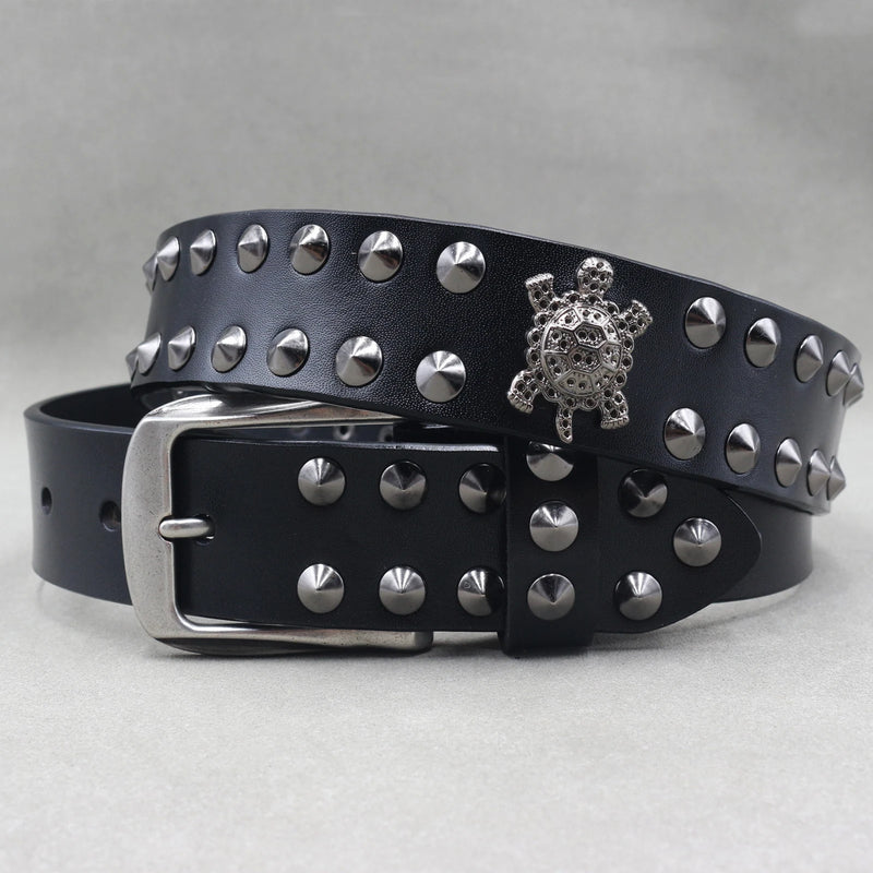 Nice Rivet Genuine Leather Belt Goth Style