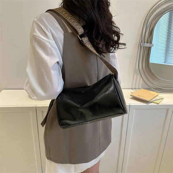 Leather Boston Small Handbag Crossbody Bag Casual