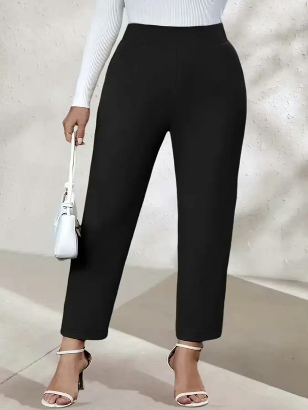 Plus size daily commuting knitted commuter leggings. - Additional View 5
