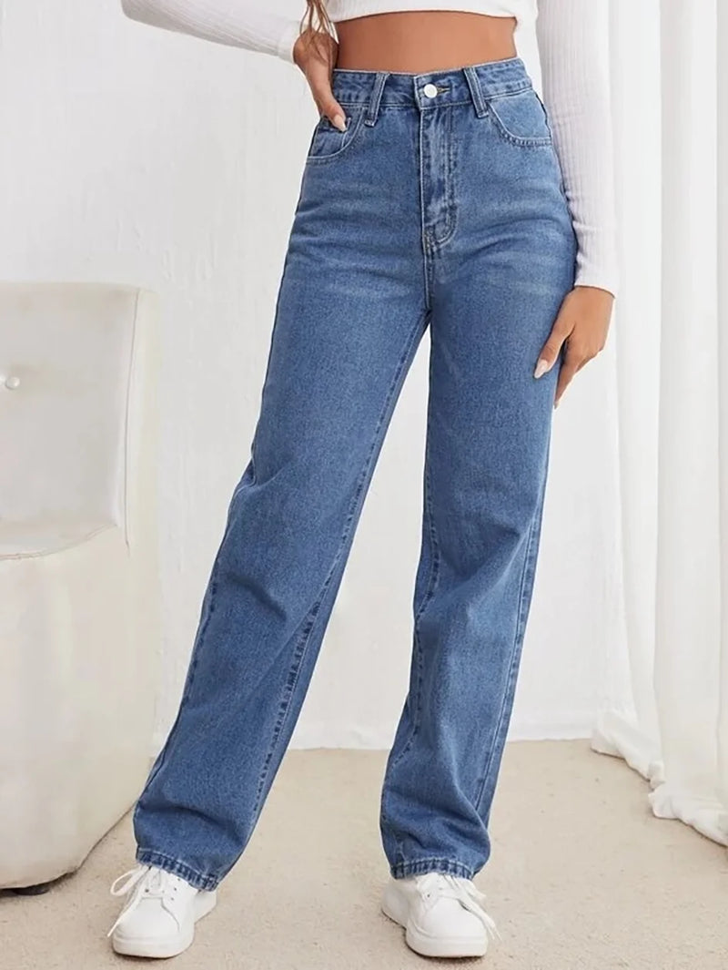 Jeans slimming straight pants