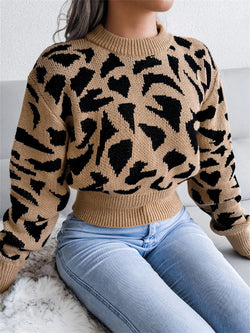 Collection Short Knitted Pullover Sweater Long Sleeve Top