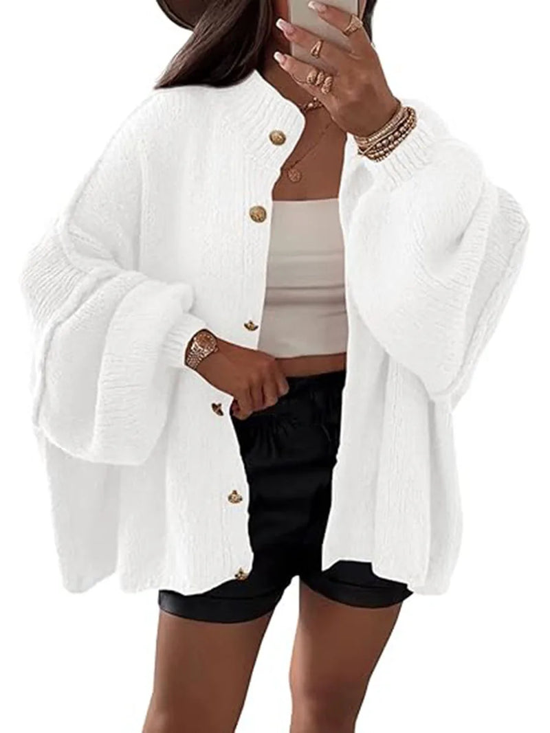 Style Oversized Long Sleeve Loose Buttons Cardigans Coat Winter