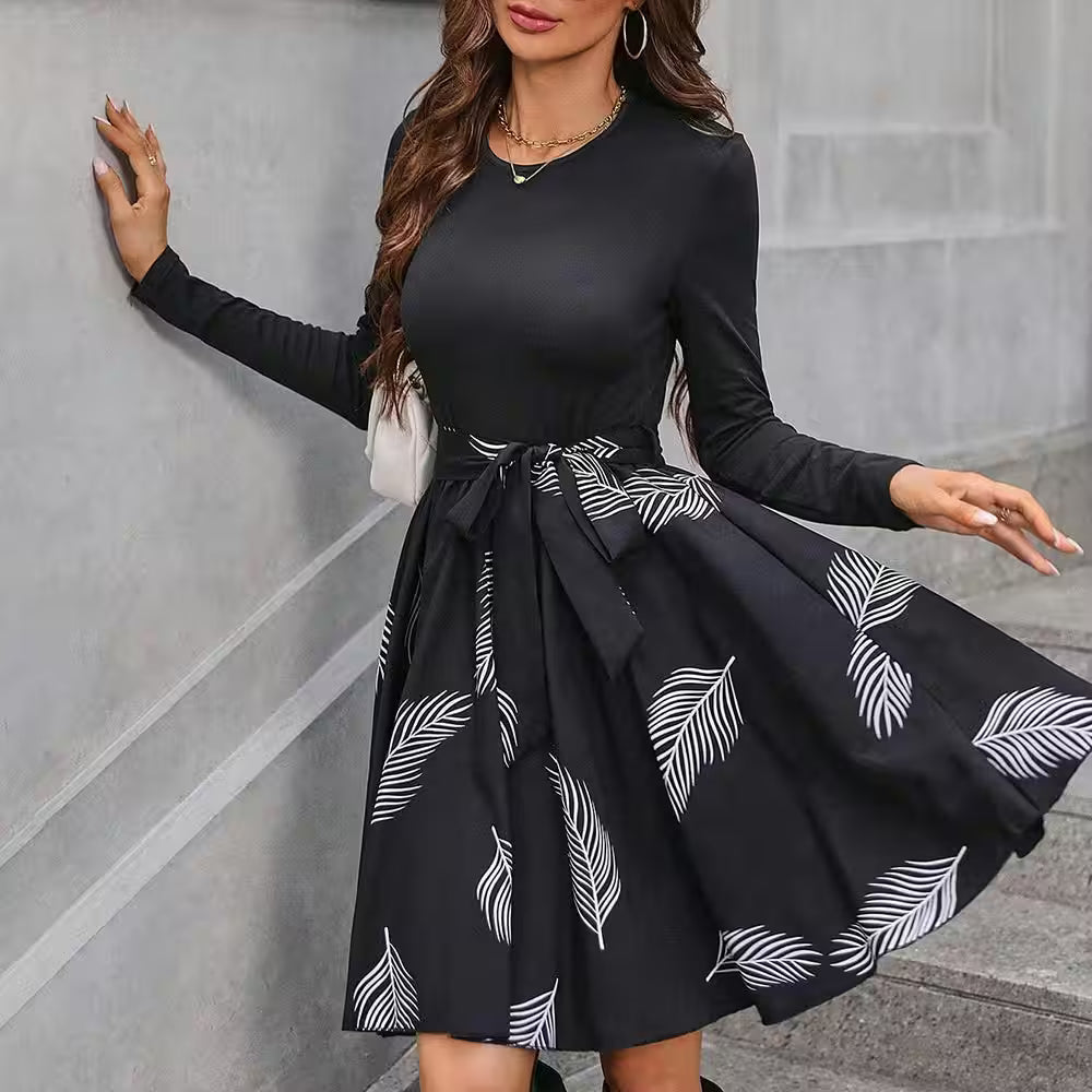 Neck Mini A-Line Vacation Dresses - Additional View 3