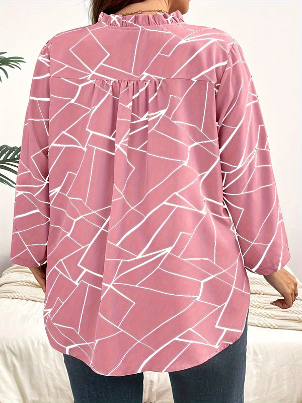 Plus Size Spring Elegant Blouses Shirt Casual