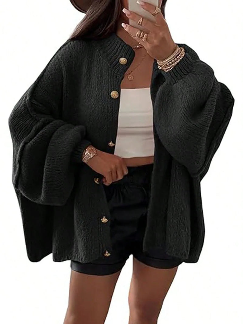 Style Oversized Long Sleeve Loose Buttons Cardigans Coat Winter