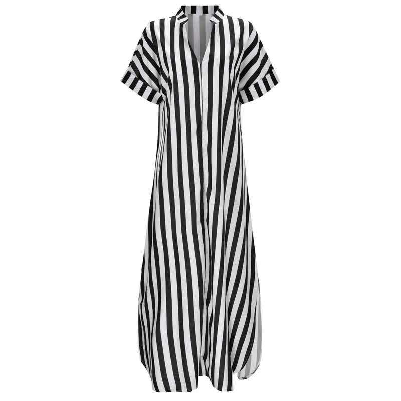 The Multiwear Shirt Dress / shibori stripe