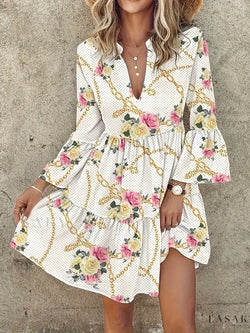 Plus Size Boho Dress Plus Allover Floral Print
