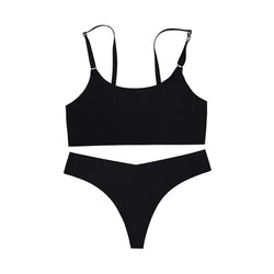 Silk Seamless Wireless Bras And Underwear Set