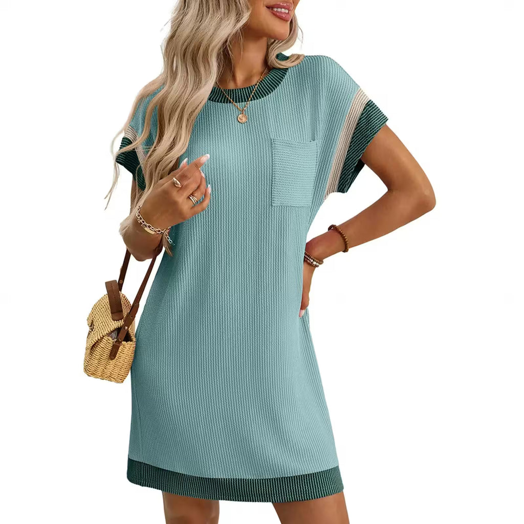 Contrast Stripe Knit Midi Dress - Women's Fashion - View 5