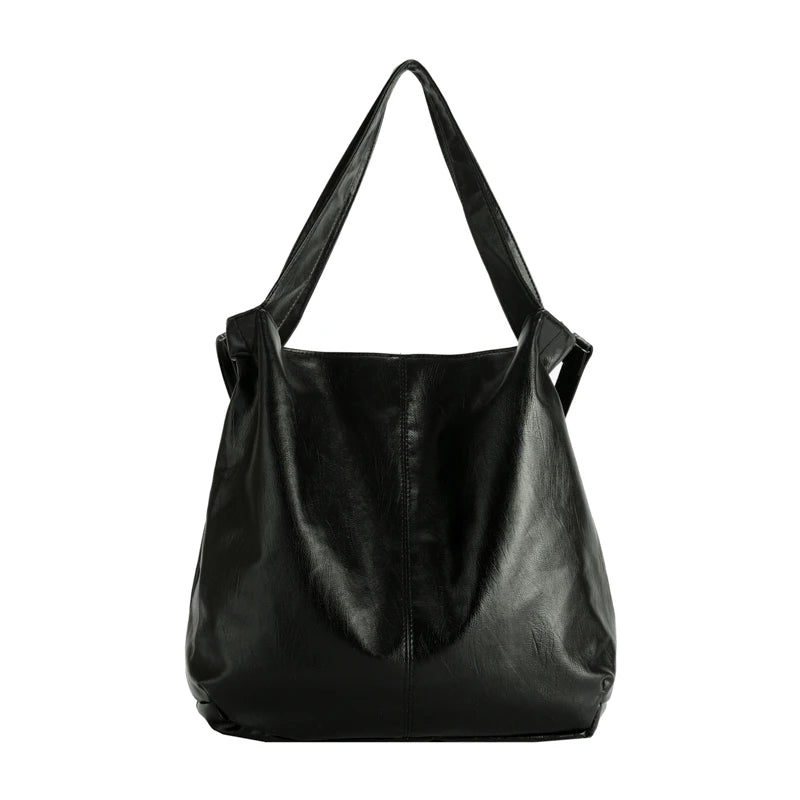LEFTSIDE Fashion Big Leather Tote Bag