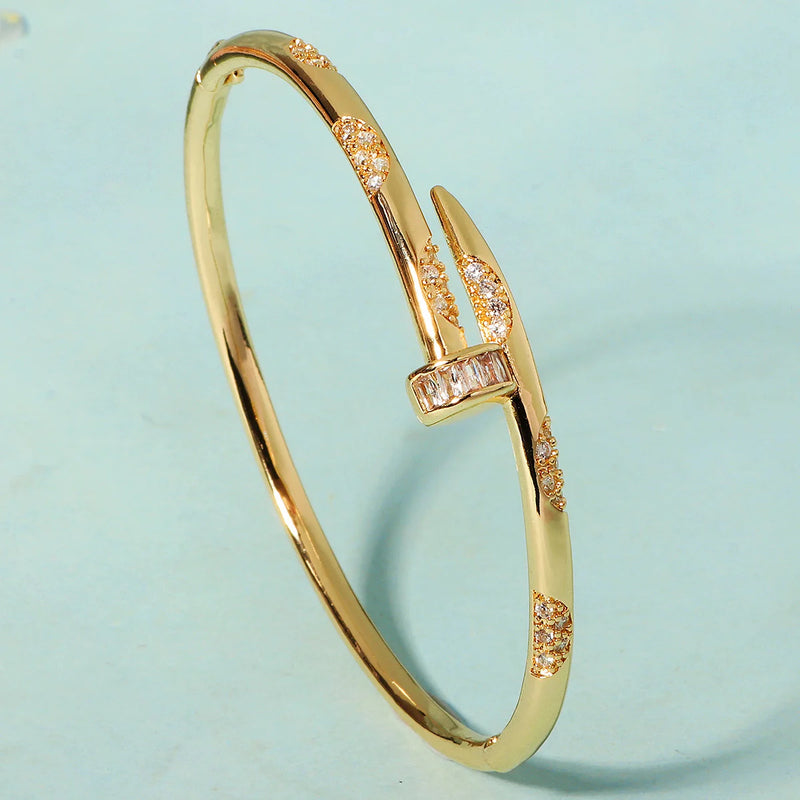 Female Brand Nail Trendy Bracelet Zircon Screw
