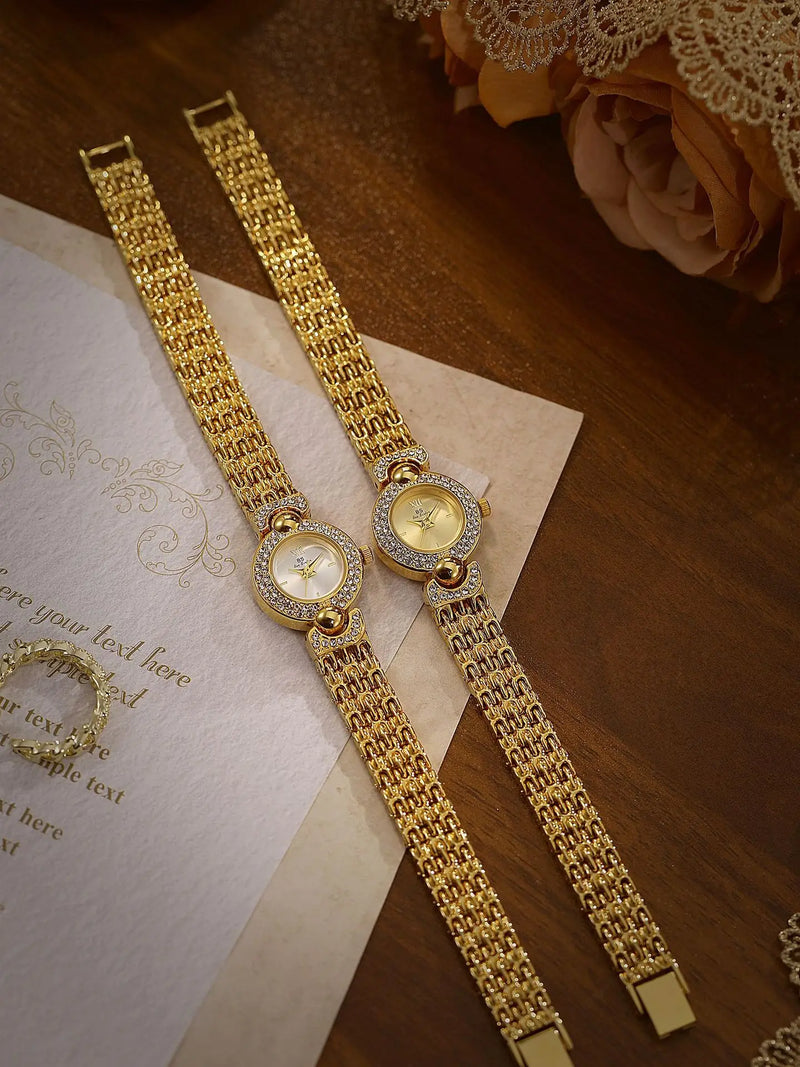 Wristwatch Luxury Vintage Gold Watch Retro