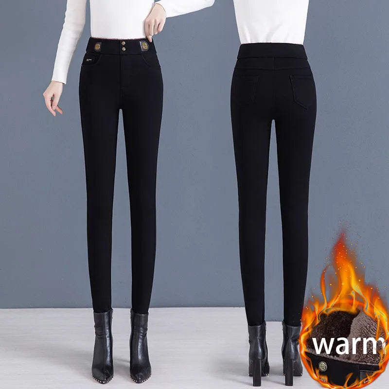 Winter Warm Skinny Vintage Pencil Jeans - Additional View 5