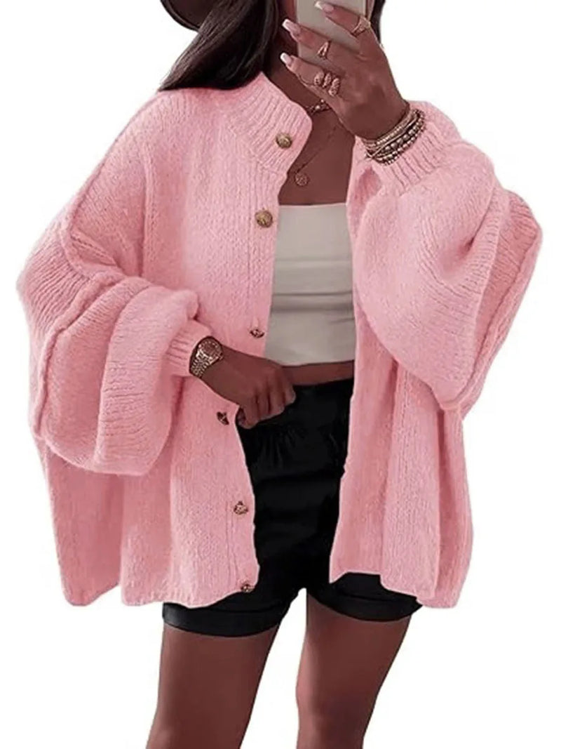 Style Oversized Long Sleeve Loose Buttons Cardigans Coat Winter