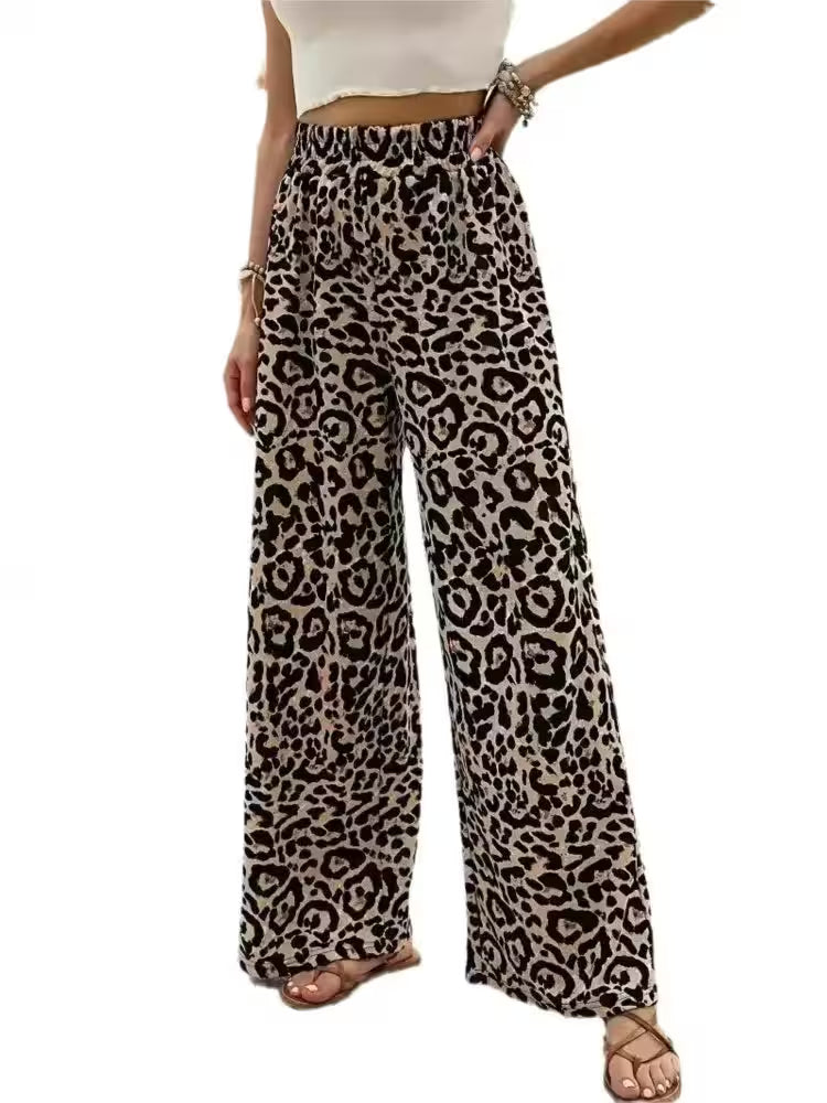 Plus Size Elastic High Waist Leopard Print - Additional View 5