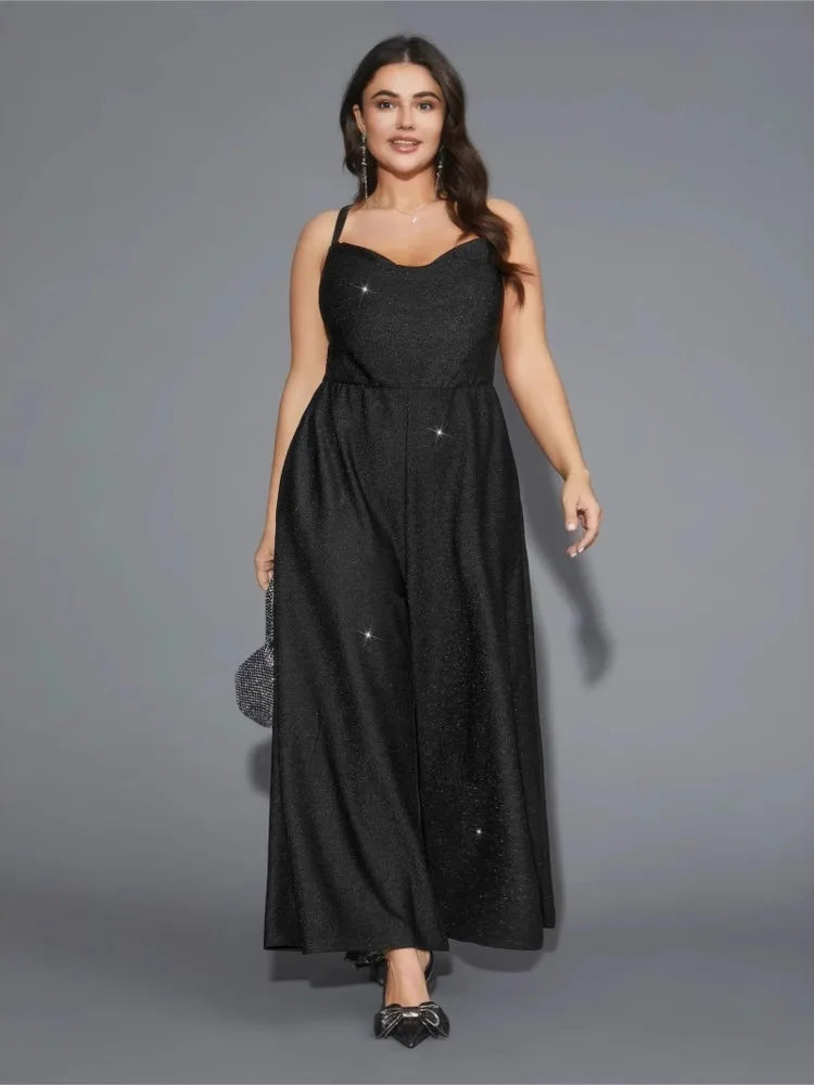 Plus Size Slip Jumpsuit Slim High Waist Fashion