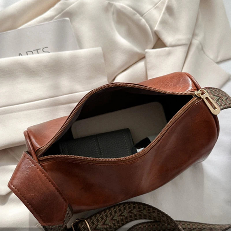 Leather Boston Small Handbag Crossbody Bag Casual