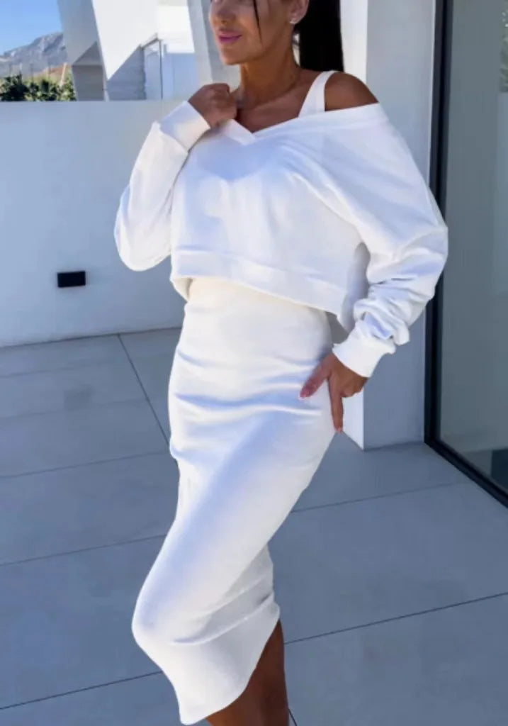Fashion two piece Set Knit Dress