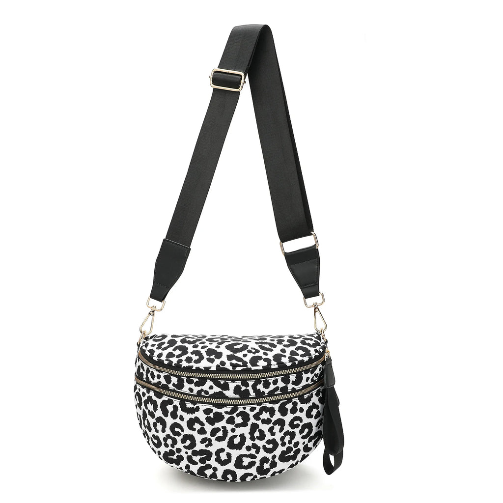 Checkered Bum Bag Crossbody - Lightweight Nylon Travel Bag for Women
