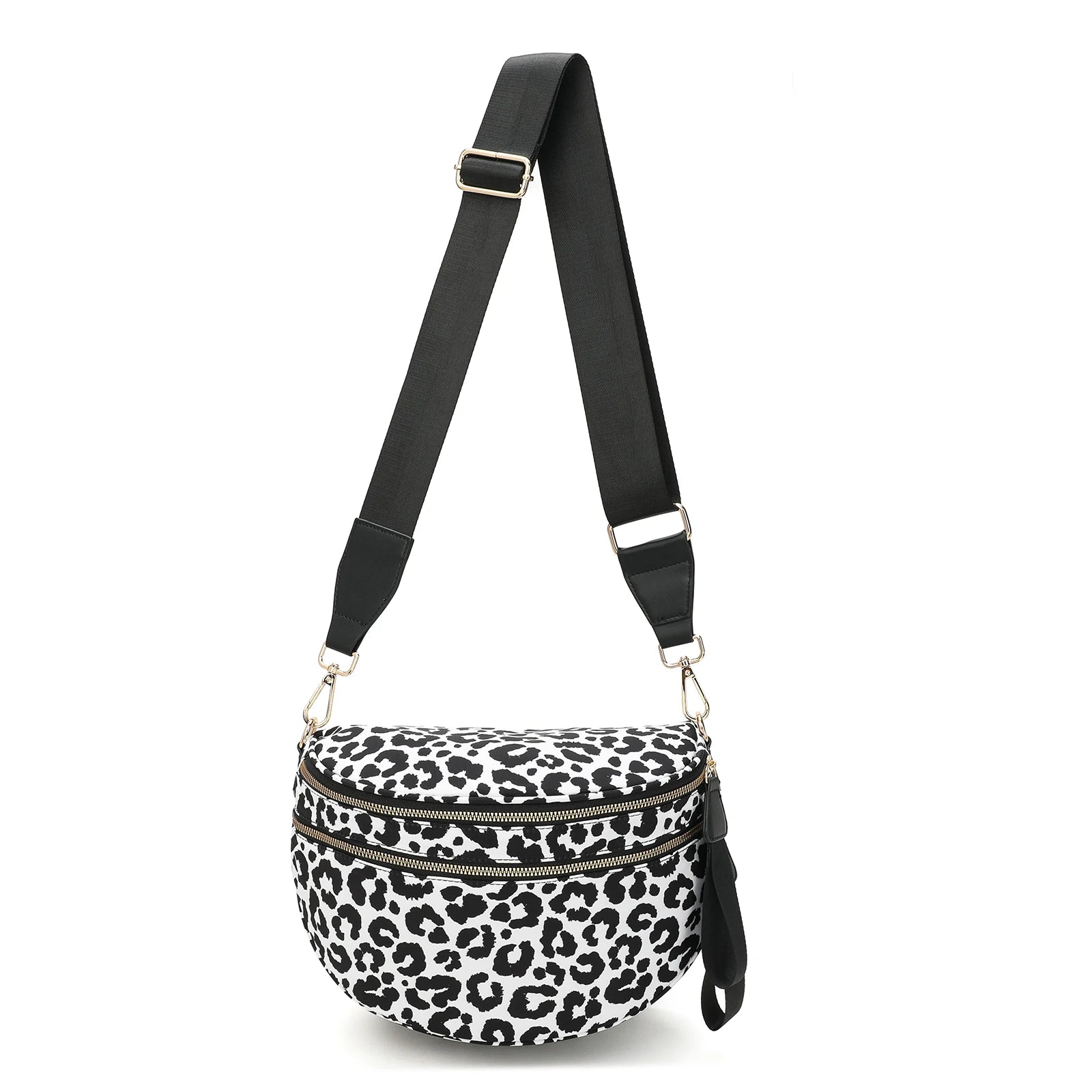 Checkered Bum Bag Crossbody - Lightweight Nylon Travel Bag for Women