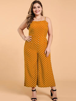 Plus Size Jumpsuits Sleeveless Polka Dots