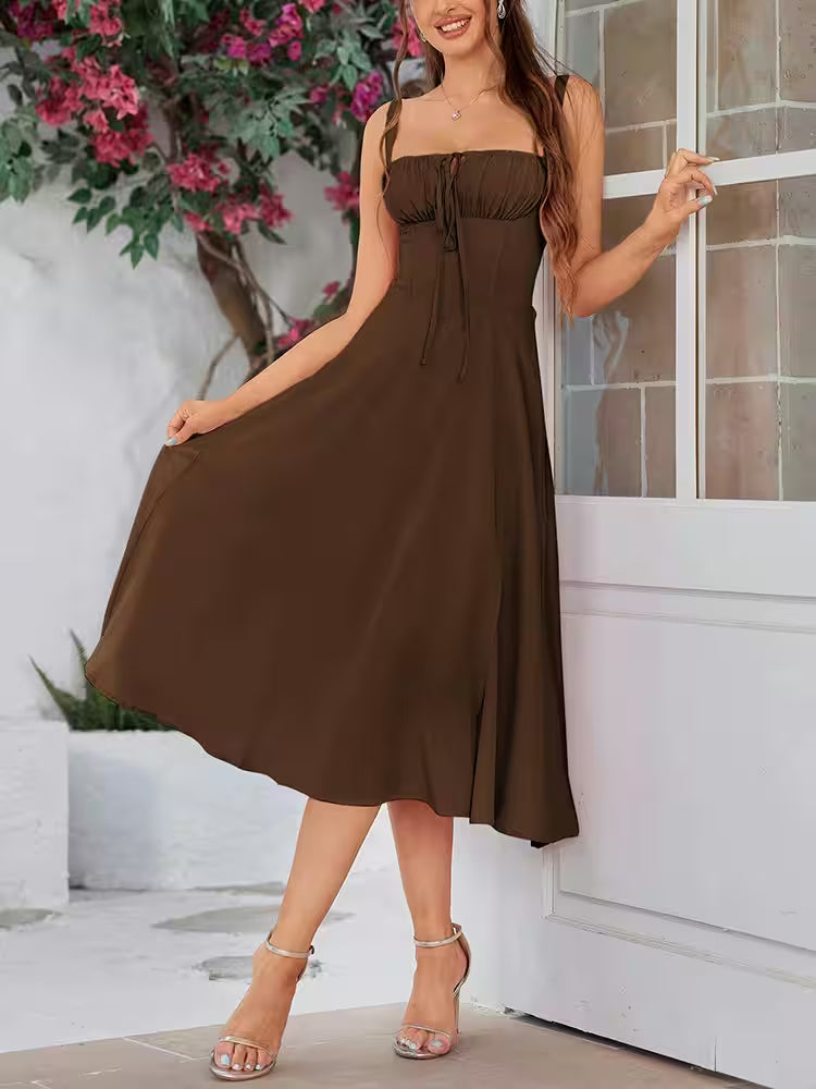 Sleeveless Summer Long Dress – Corset Bandage Style, Padded Bust - Women's Fashion - View 9
