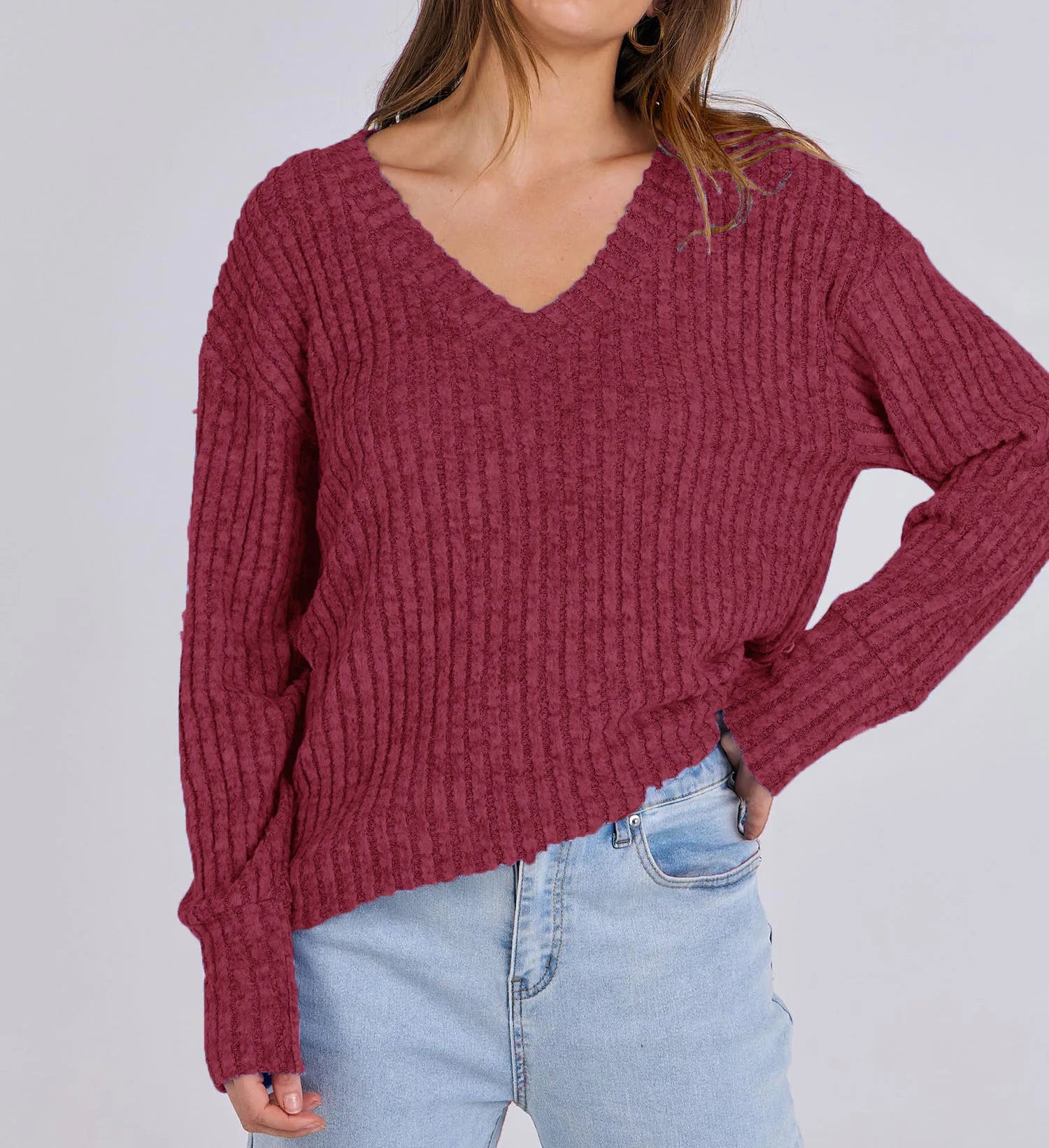 Sleeve Knit Top for Premium - Women's Fashion - View 3
