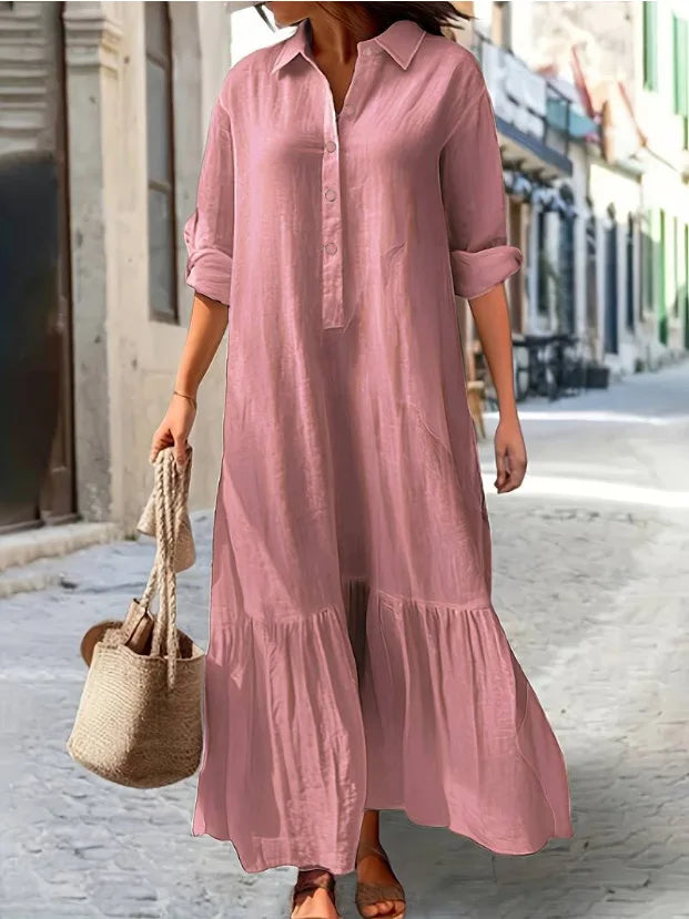Plus Size Dress Office Lady Spring  Elegant Solid