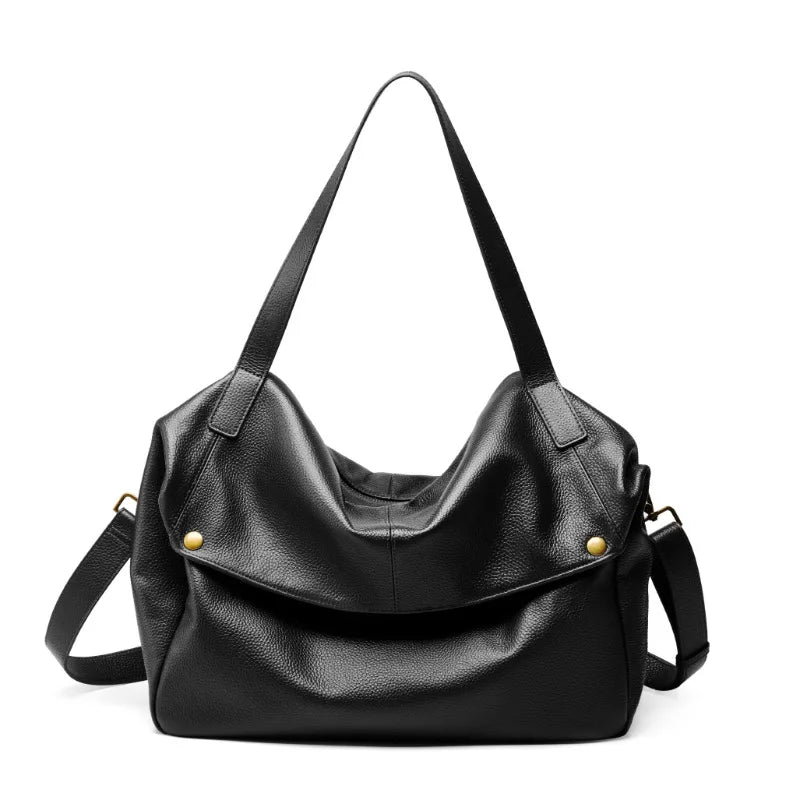 Bag arge capacity shoulder genuine leather