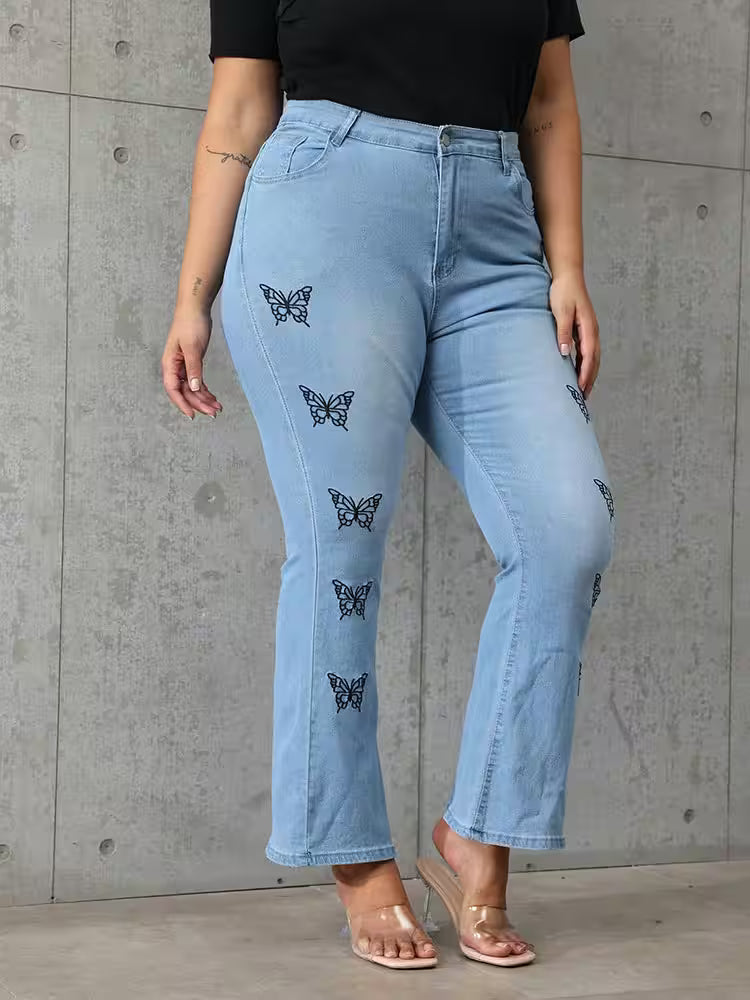 Plus Size Flared Pantsans Mid Worn In All Seasons - Additional View 2
