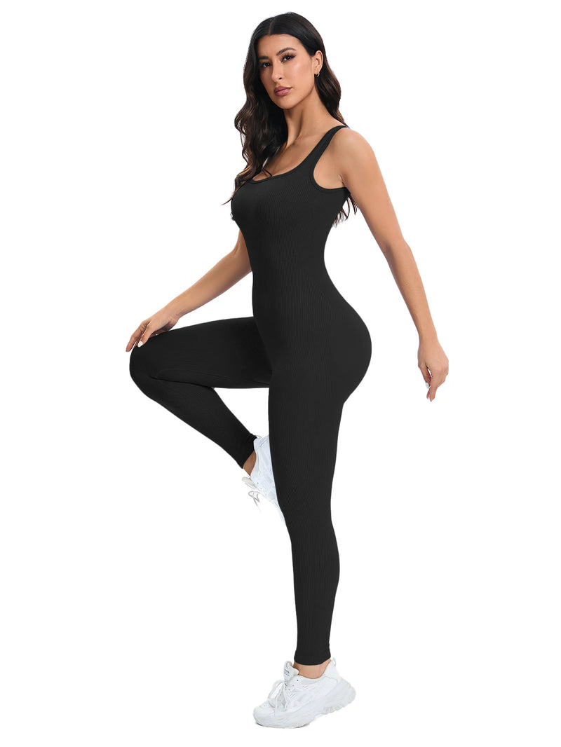 Shapewear Jumpsuits  Square Neck Sleeveless