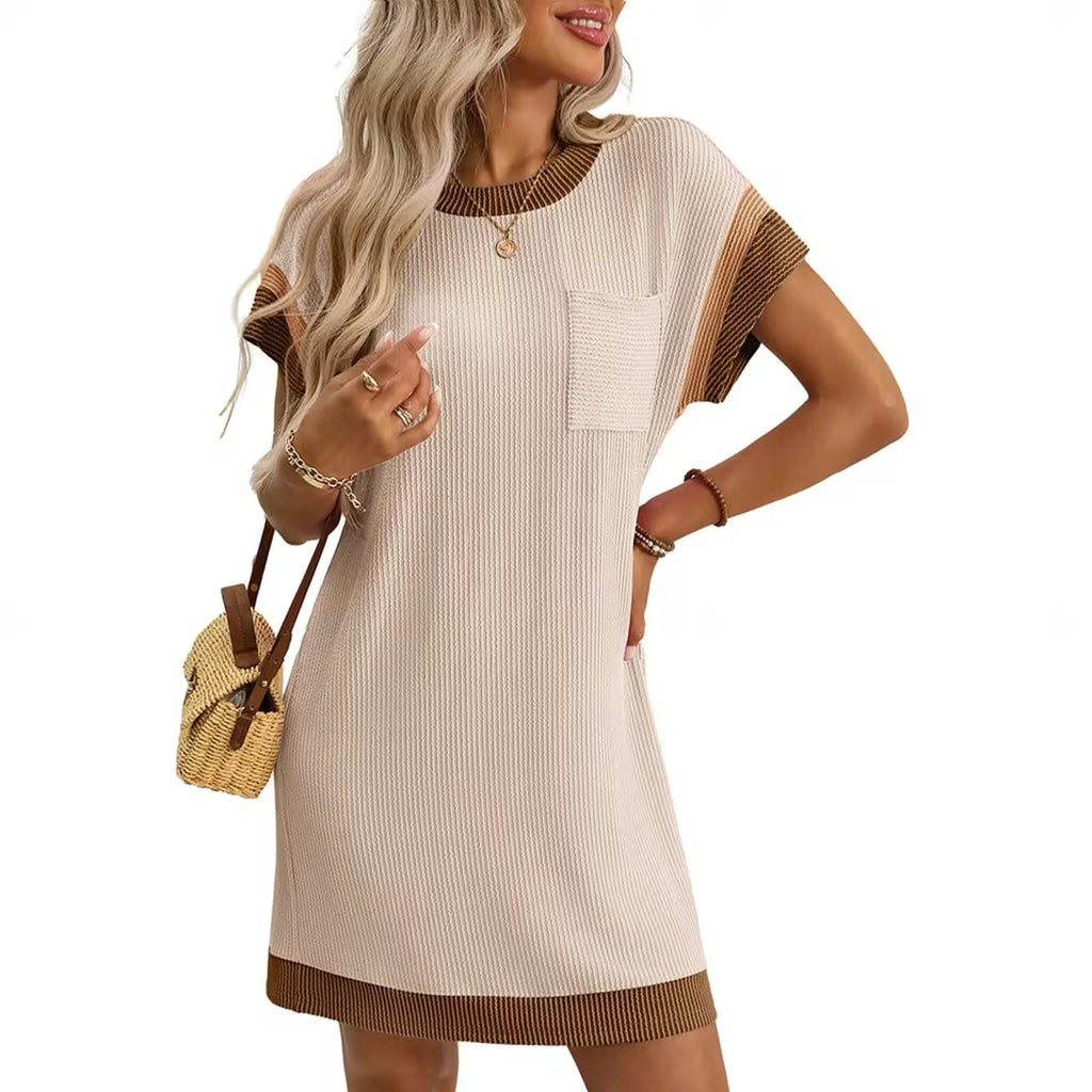 Contrast Stripe Knit Midi Dress - Women's Fashion - View 7