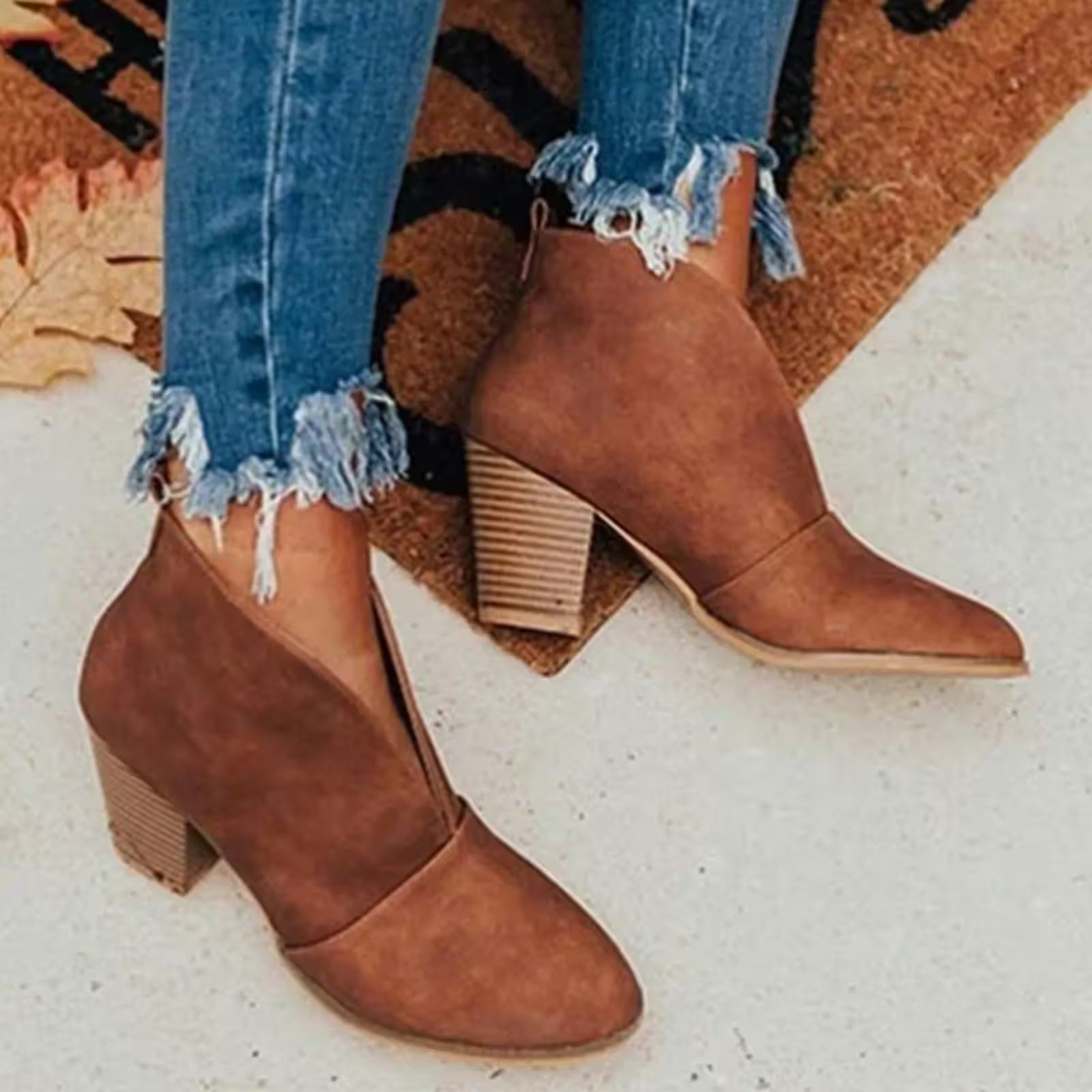 Leather Short Boots Temperament elegant flat - Additional View 8