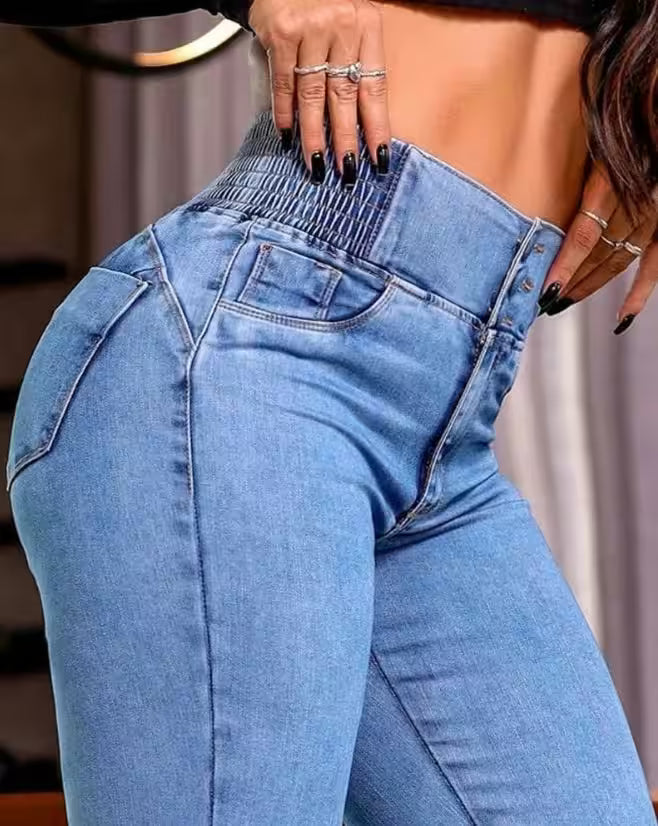 Jeans Back Shirred High Waist - Additional View 2