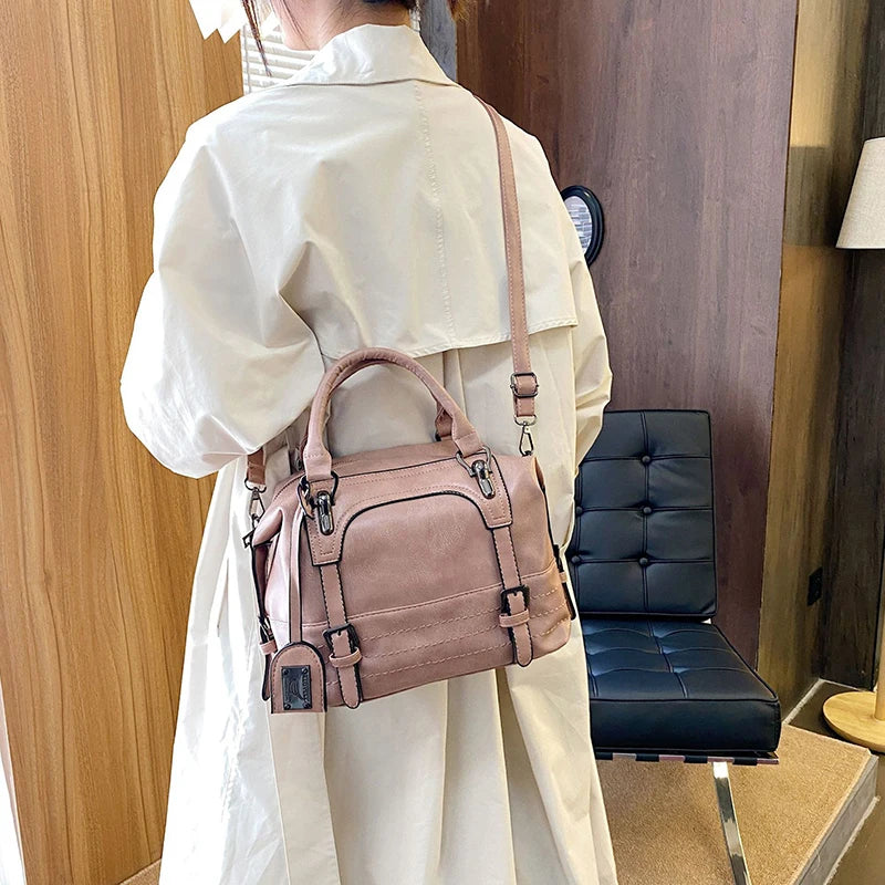 Leather Boston Shoulder Bags Luxury