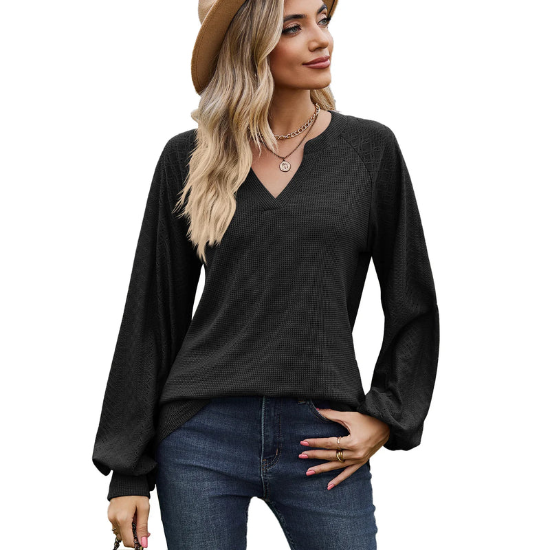 Autumn/Winter V-Neck Casual Long Sleeve T-shirt