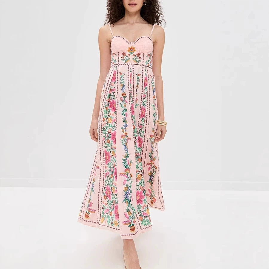 Backless Summer Party Dress with High Waist
