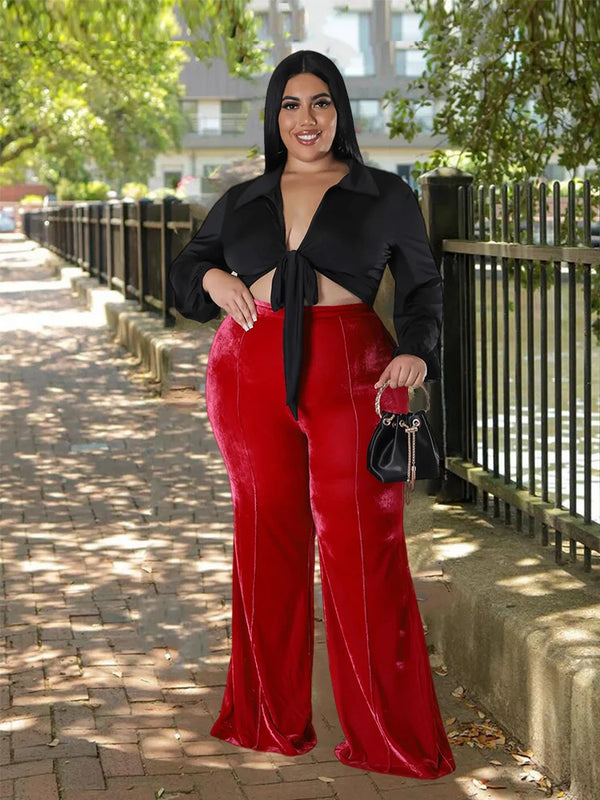 Plus Size Straight Casual Trousers Wholeale