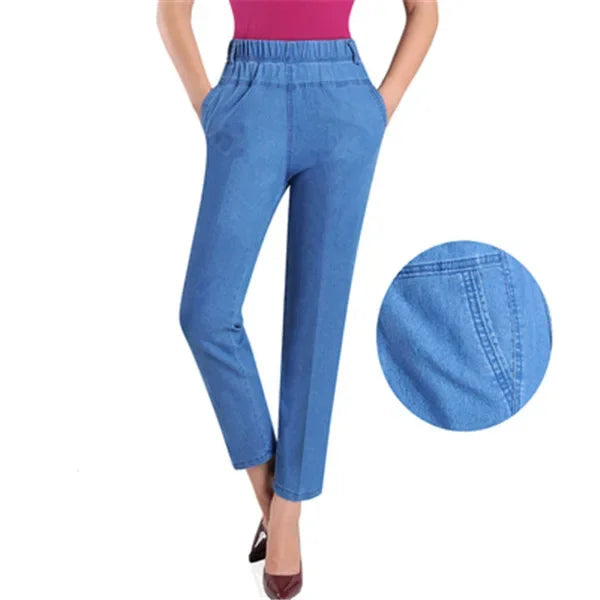 Slim High Waist Elasticity Casual Cowboy Pants
