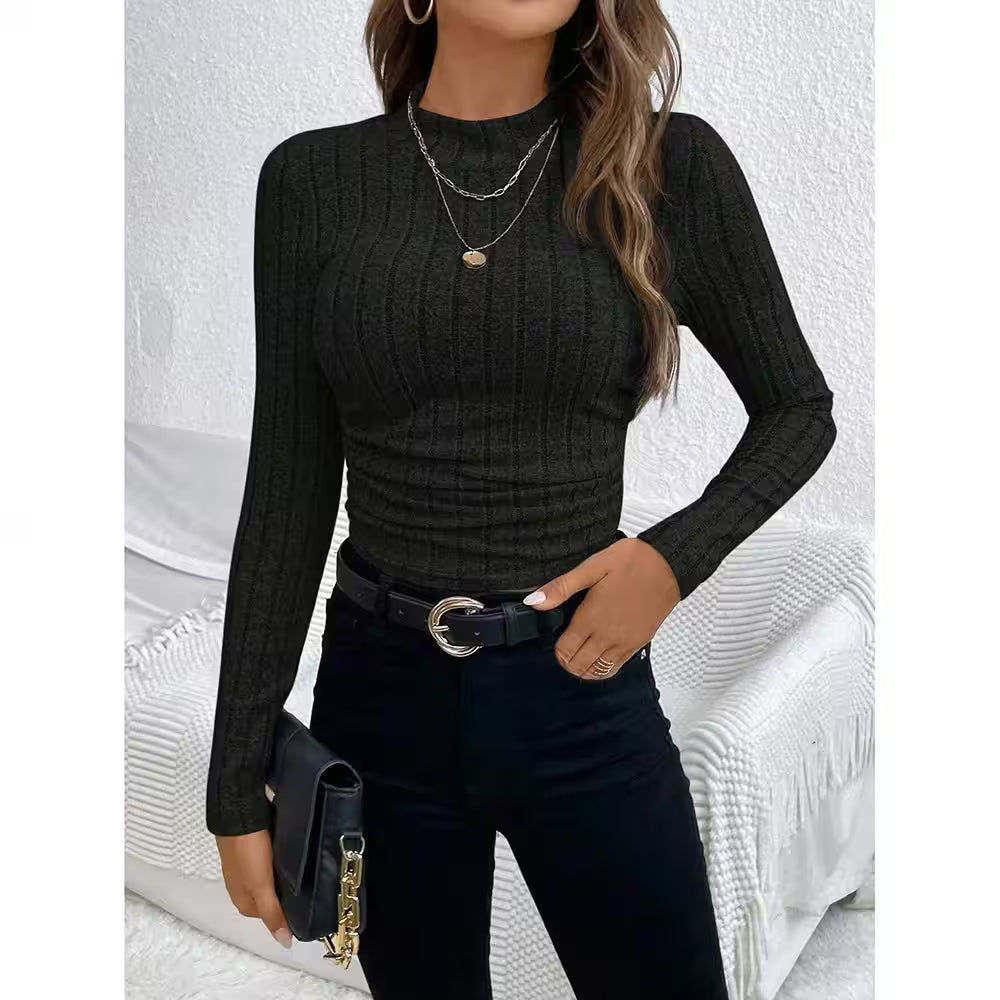 Tops - T-Shirts Plain Elasticity Long Sleeve Skinny