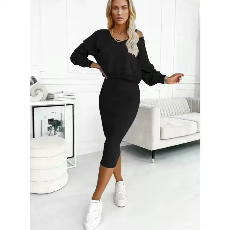 Dresses - Fashion two piece Set Knit Dress