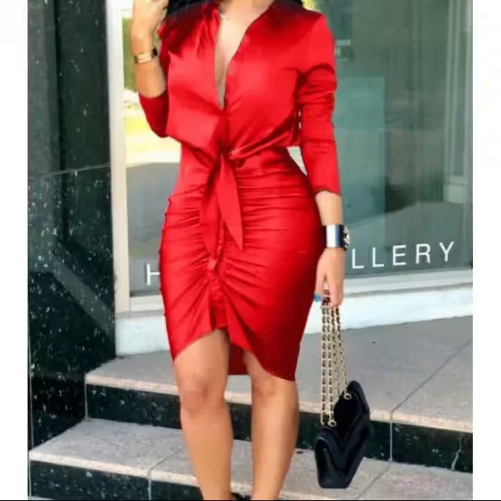 Dress Casual Solid Color Long Sleeved Versatile for All Seasons - Additional View 7