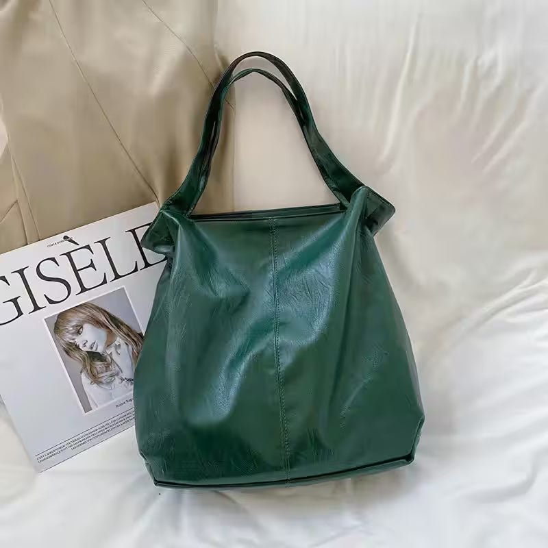 LEFTSIDE Fashion Big Leather Tote Bag - Additional View 6