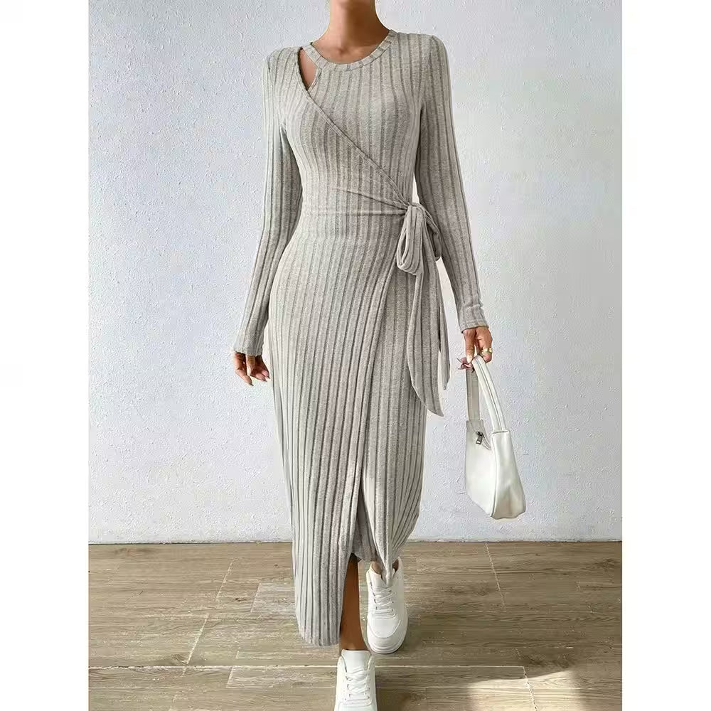 Dresses Fitting Slim Plain Asymmetric - Additional View 4